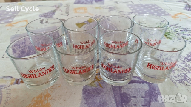 ✅8 БР. СТЪКЛЕНИ ЧАШИ ЗА УИСКИ - HIGHLANDER❗