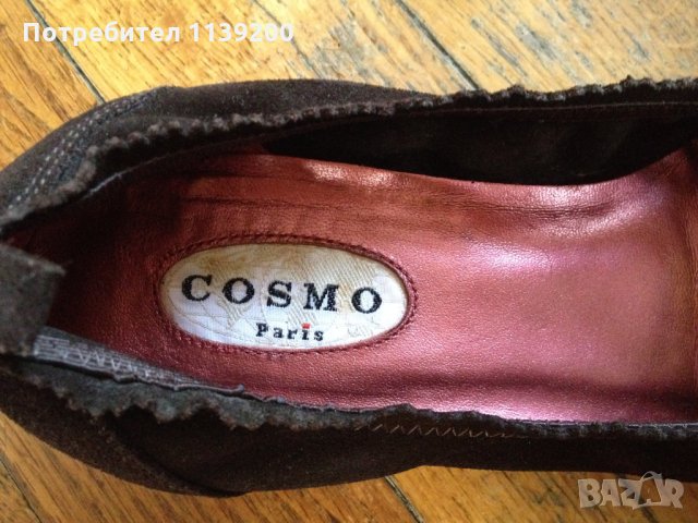 Cosmo 37 френски обувки естествена кожа кафяв велур , снимка 10 - Дамски ежедневни обувки - 26851297