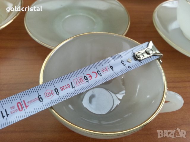 Френски аркопал чаши за чай кафе, снимка 4 - Антикварни и старинни предмети - 36771233