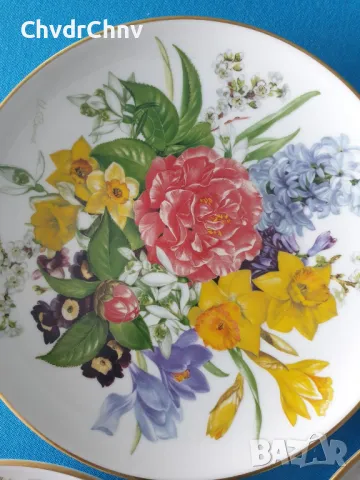 3бр Hutschenreuther/Хюченройтер Бавария немска колекционерска декоративна порцеланова чиния-картина, снимка 2 - Картини - 48101226