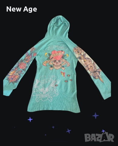 Оригинален Суитчър Ed Hardy / Christian Audigier р. L, снимка 3 - Суичъри - 52225420
