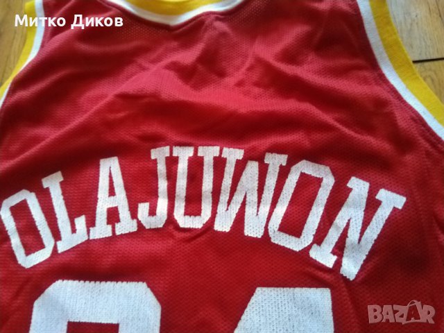 Hakeem Olajuwon Houston Rockets баскетболна тениска Шампион винтидж №34 размерХХЛ, снимка 8 - Баскетбол - 43976335