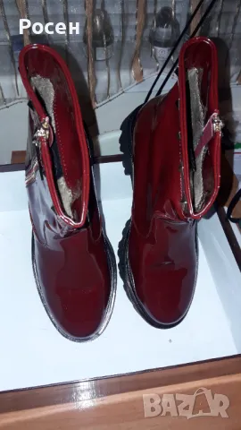 Дамски лачени боти 39, снимка 5 - Дамски боти - 48199173