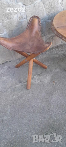 Маса и три стола-масив и кожа, снимка 4 - Маси - 53147835