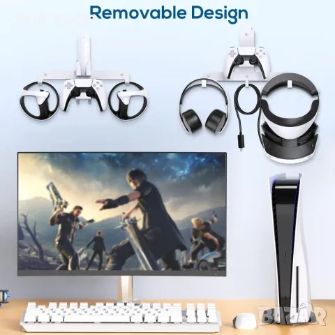 Стойка за стенен монтаж за аксесоари за игри PS5 и VR2, снимка 3 - Аксесоари - 48815676