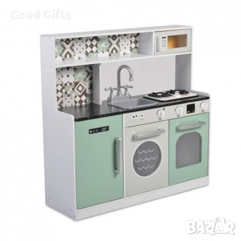 ДЪРВЕНА ДЕТСКА КУХНЯ СЪС СВЕТЕЩИ КОТЛОНИ, снимка 3 - Образователни игри - 38535795