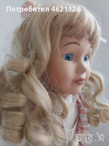Винтидж порцеланова кукла като ново, ръчна изработка колекционерска, снимка 15 - Декорация за дома - 52155616