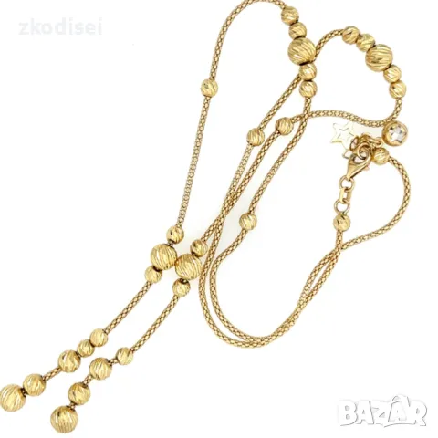 Златно колие 7,49гр. 47см. 14кр. проба:585 модел:27329-1, снимка 2 - Колиета, медальони, синджири - 47801073