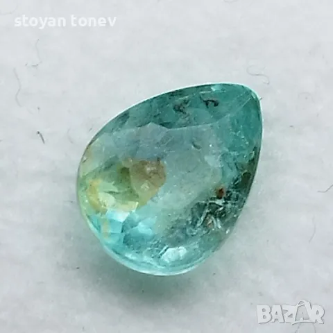 Зелено син Параиба турмалин с форма круша - 0.78кт.! Сертифициран! Нов!, снимка 3 - Бижутерийни комплекти - 49935342