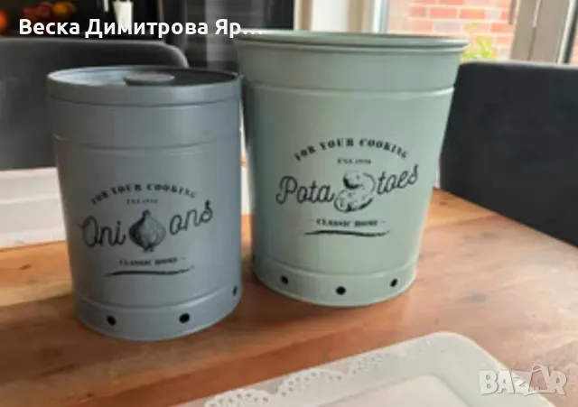 Ретро комплект за съхранение на картофи, чесън и лук, снимка 14 - Други - 48840981