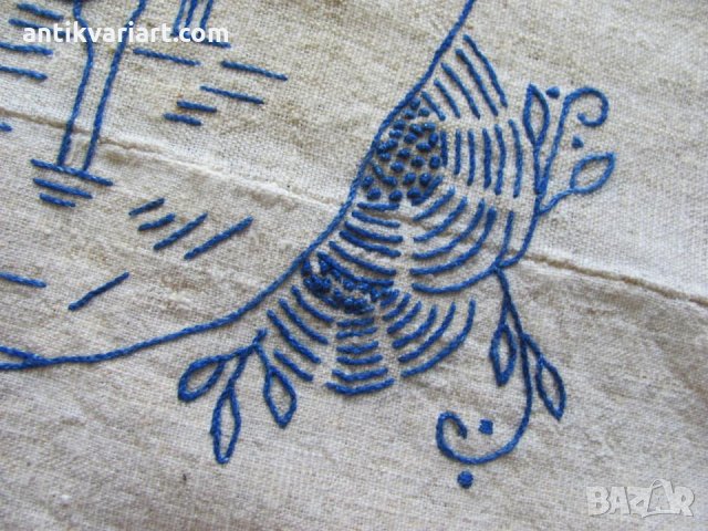 30-те Ръчна Бродерия върху тъкан Ленен Плат, снимка 7 - Антикварни и старинни предмети - 27116284