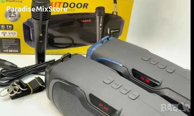 Мощна мини ВТ колонка с микрофон NEWRIXING NR-6012M Изходна мощност: 2 x 5W; Говорители: 2 външни , снимка 1