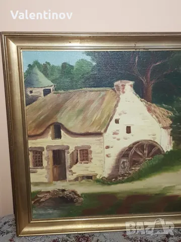 Старинна картина масло върху платно , снимка 2 - Картини - 48056160