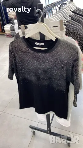 Тениска с камъчета, снимка 2 - Тениски - 49316804