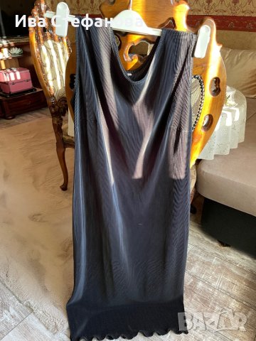 Нова дълга ежедневна черна рипс плисе еластична рокля рипс 44 нолер , снимка 10 - Рокли - 37612454