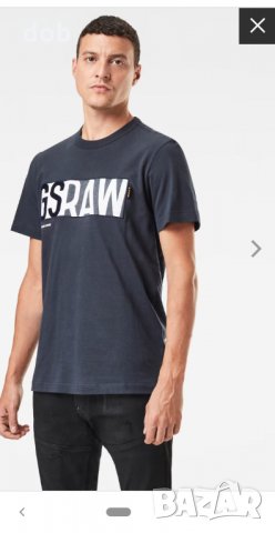 Нова мъжка тениска GS RAW DENIM LOGO T-shirt, снимка 2 - Тениски - 35610469