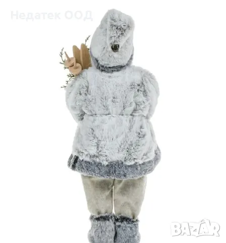 Коледна декоративна фигура, Дядо Коледа, Сив, 45 см, снимка 4 - Декорация за дома - 48375790