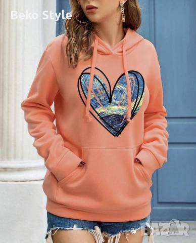 Ватирано худи със сърце, снимка 3 - Спортни екипи - 52216746