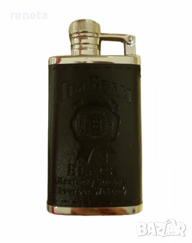 Запалка Ahelos, Джим Бийм, Газова, Черна, снимка 1