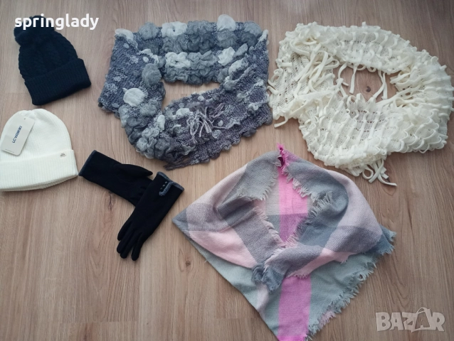 Дамски шал/шалове, ръкавици, шапка/ шапки, различни модели и цен