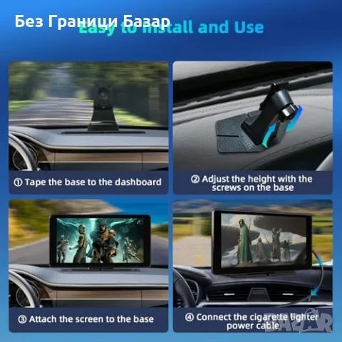 Нов Преносим CarPlay екран с GPS, Bluetooth и FM 7 инча CarPlay и Android Auto, снимка 7 - Аксесоари и консумативи - 48543938