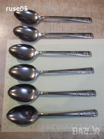 Лот от 6 бр. лъжици с релефни дръжки