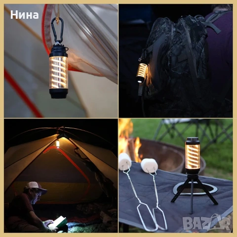 Многофункционална лампа с мини статив, зареждаема с USB, снимка 5 - Настолни лампи - 53487186