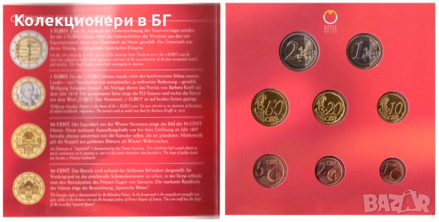 СЕТ АВСТРИЙСКИ ЕВРОМОНЕТИ 2005 ГОДИНА, снимка 3 - Нумизматика и бонистика - 53519726