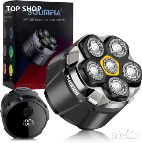 Самобръсначка за глава SOLIMPIA за мъже, 6D гъвкава глава, мокро/сухо, LED дисплей