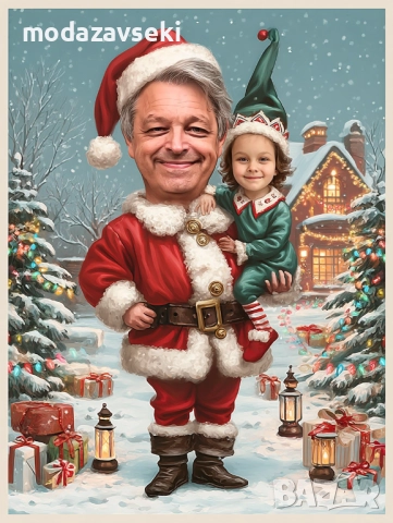 Персонализирана коледна карикатура, снимка 5 - Коледни подаръци - 52384925