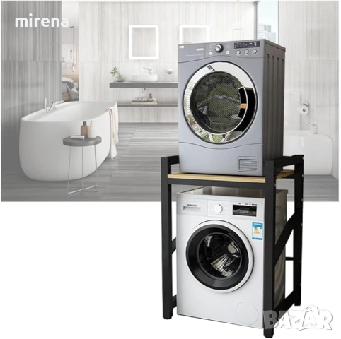 Рафт, стойка за пералня и сушилня, над пералнята, Товароносимост 350кг, снимка 2 - Други - 53159438