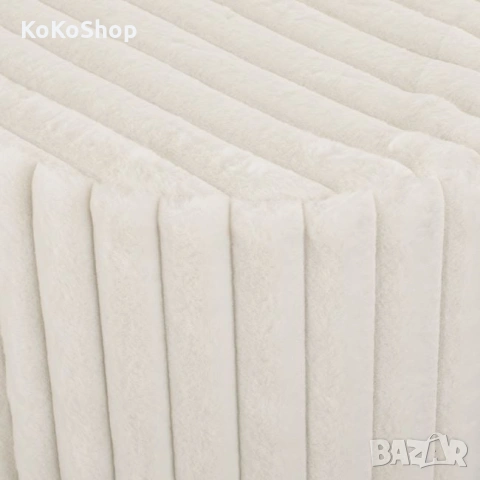 Бяла табуретка-36х43 см./мека табуретка/бял пуф, снимка 3 - Дивани и мека мебел - 53056988