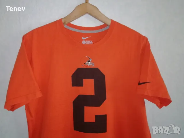 Nike #2 Johnny Manziel NFL Cleveland Browns оригинална памучна тениска размер L , снимка 3 - Тениски - 49044019