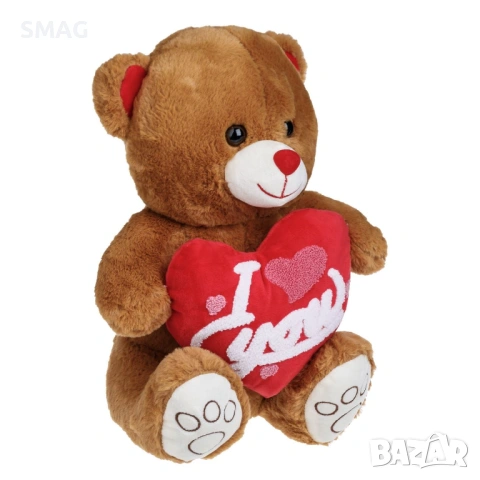 Плюшено мече с червено сърце I Love You за Свети Валентин 40 см_1245259, снимка 2 - Плюшени играчки - 53370793