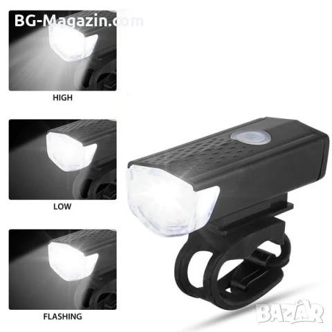 Комплект акумулаторни LED предни и задни светлини велосипед лед фар и стоп за колело USB зареждане, снимка 3 - Аксесоари за велосипеди - 50963101