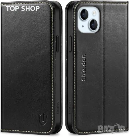 Калъф SHIELDON за: iPhone 15 Plus 5G 6.7"-черен; iPhone 15 6.1"-червен