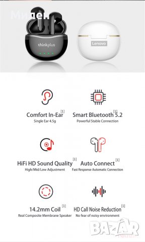 Безжични слушалки Lenovo X16 TWS, снимка 7 - Bluetooth слушалки - 39107915