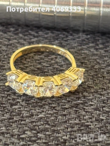 Нов златен пръстен 2.93гр  14к  54р-р, снимка 6 - Пръстени - 50824528