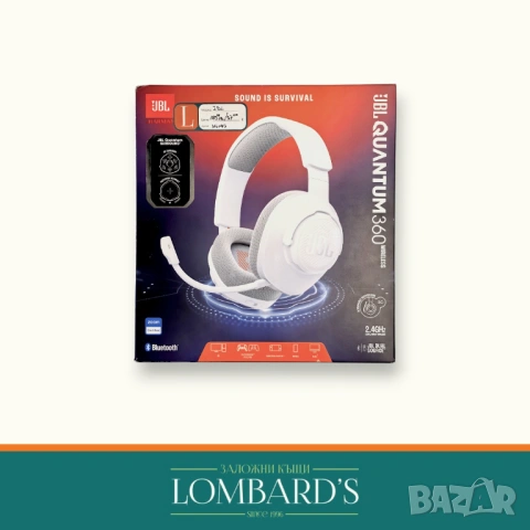  Слушалки JBL QUANTUM 360 Wireless WHITE, N: 3161113, снимка 3 - Bluetooth слушалки - 53508346