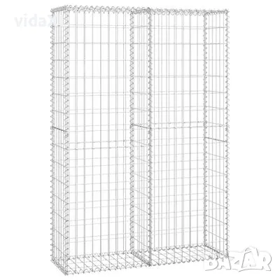 vidaXL Габион кошница с капаци, поцинкована тел, 150x100x30 см (SKU:141042), снимка 1 - Железария - 48202074