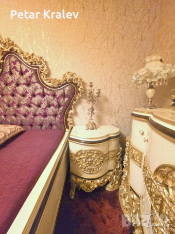 Барокова спалня компллект  с матрак  от масивно дърво, снимка 3 - Спални и легла - 53008425