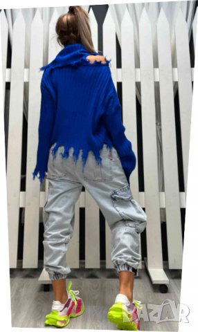 пуловер с подвижна шал яка, снимка 5 - Блузи с дълъг ръкав и пуловери - 39369966