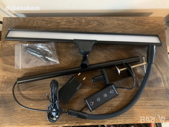 LED Настолна лампа, 40 см 12 W, димируема, скоба за захващане, 5 нива, 5 цвята, снимка 7 - Настолни лампи - 52610955