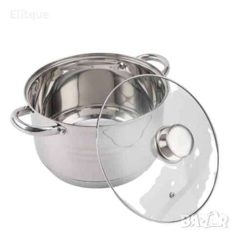 Комплект тенджери от неръждаема стомана ADM – 12 части с капаци BXGG-001, снимка 4 - Съдове за готвене - 53152304