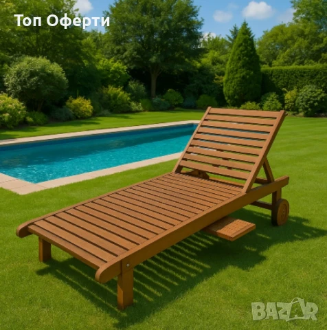 Шезлонг Muhler, Meranti, снимка 3 - Градински мебели, декорация  - 50463688