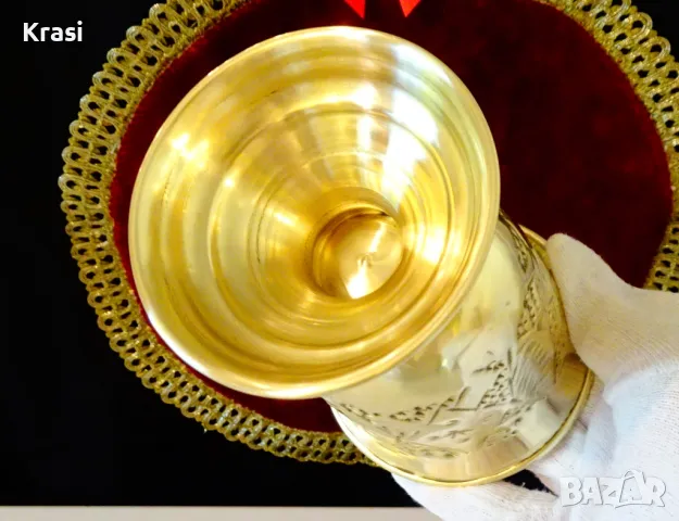 Персийска бронзова чаша за вино с двойни стени. , снимка 5 - Антикварни и старинни предмети - 47496977