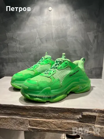 КАТО НОВИ Balenciaga Triple S Green 100% оригинални, снимка 5 - Ежедневни обувки - 48815078