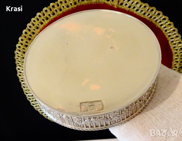 Посребрена поставка за бутилка,лъв,рози,барок. , снимка 4 - Антикварни и старинни предмети - 38394677