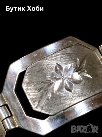 Винтидж сребърна гривна унисекс, снимка 6 - Антикварни и старинни предмети - 40578980