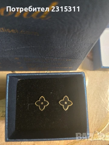 Златни обеци Luis Viton, снимка 1